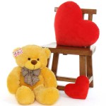 2.5 Feet Yellow Big Teddy Bear with a Bow
